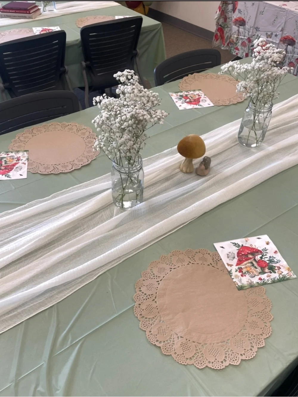 Boho ivory cheesecloth rustic gauze table runner draped panel • 4 pack, like new